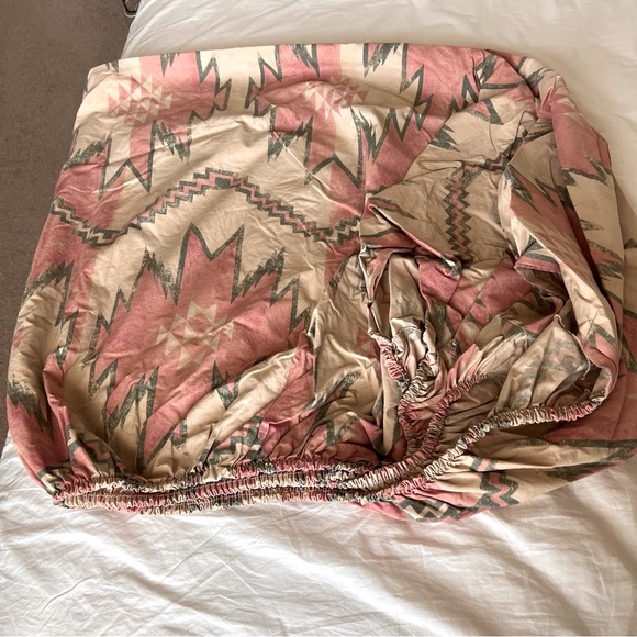 Other - Vintage RALPH LAUREN Twin Fitted Sheet White Sands Coral Southwest 100% Cotton